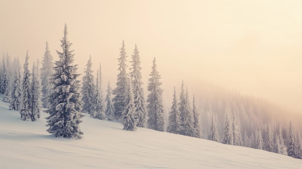 Misty Winter Forest by Pictufy Studio IV — canvas wall art