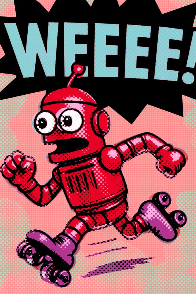 Running Pop Art Robot by ERM — canvas wall art