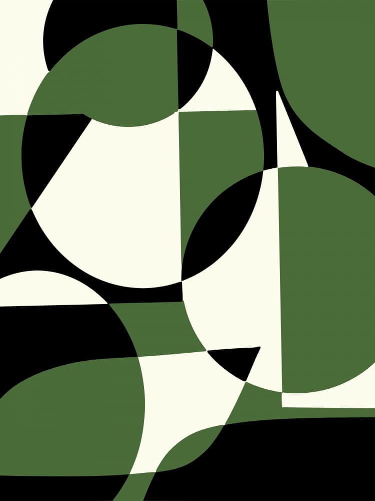 Abstract Green Geometry by Little Dean — canvas wall art