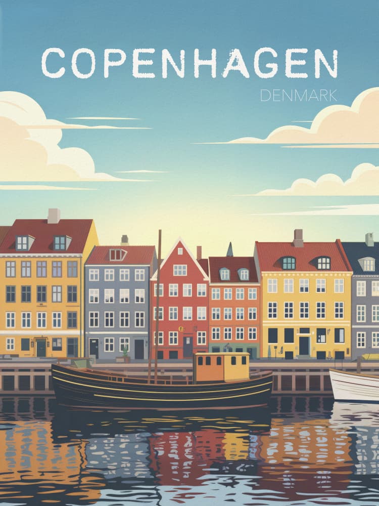 Copenhagen Canal Reflections by Andreas Magnusson — canvas wall art