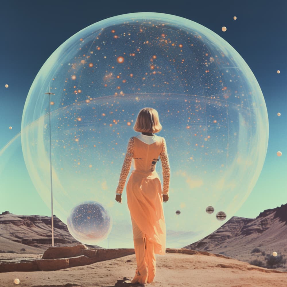 Woman Views Cosmic Dome by Samantha Hearn — canvas wall art
