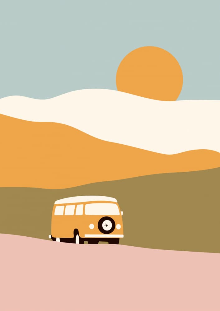 Desert Van Adventure by Florent Bodart — canvas wall art