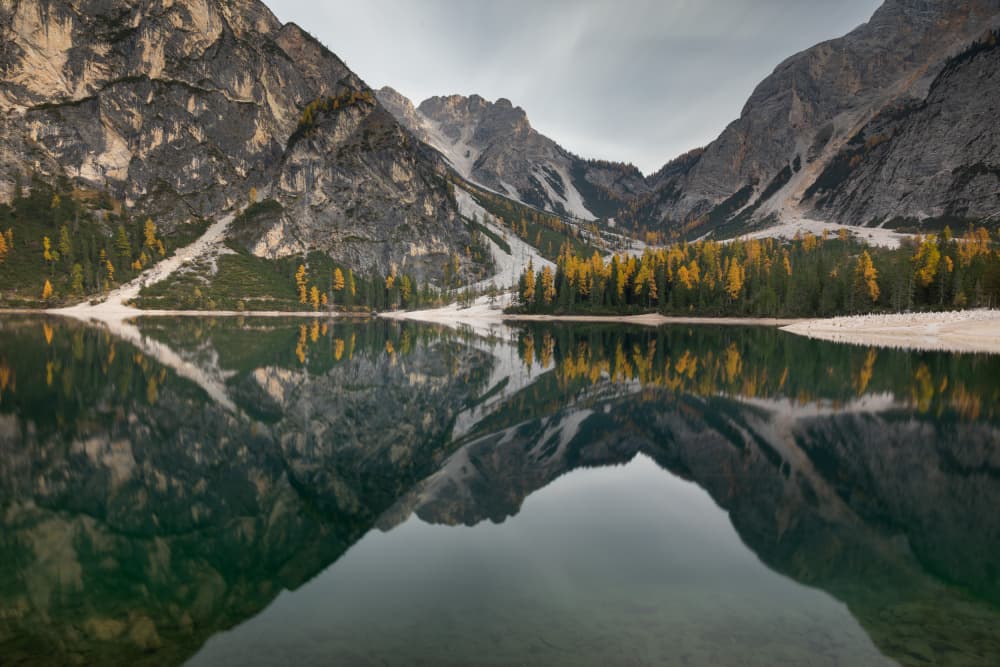 Mountain Lake Autumn Reflection by Lazar Ioan Ovidiu — canvas wall art