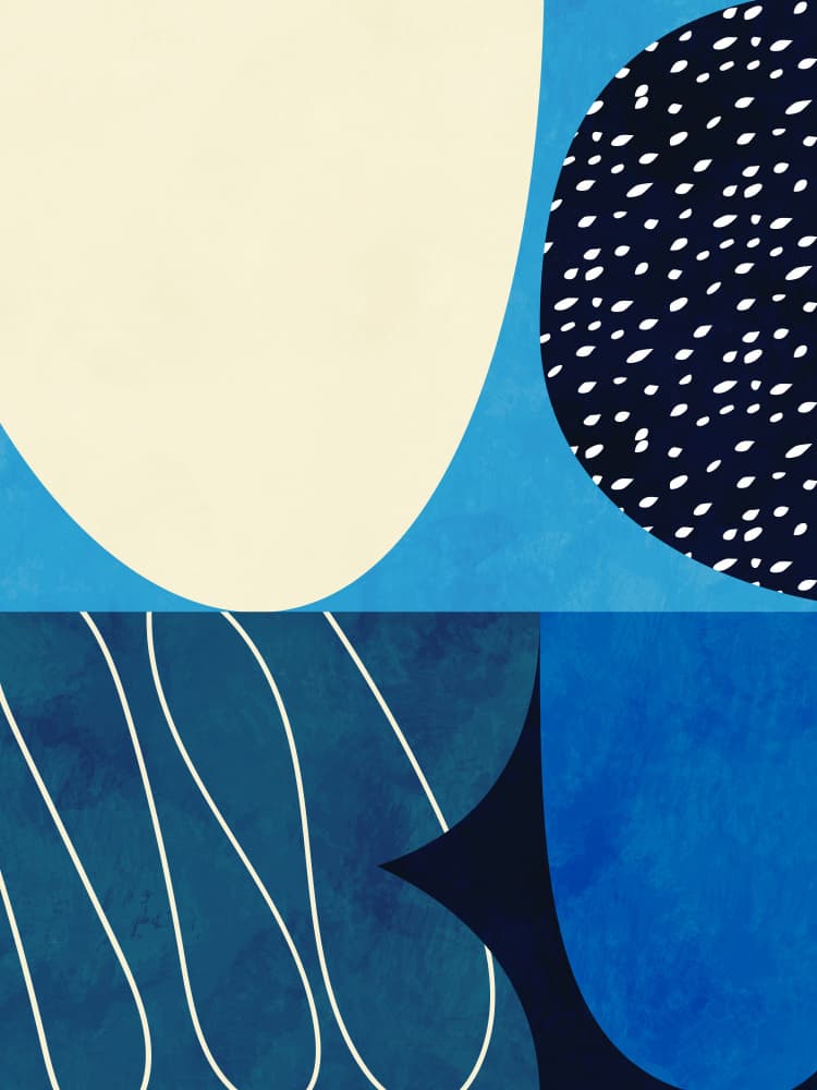 Shapes Play3 2blue by Ana Rut Bre — canvas wall art