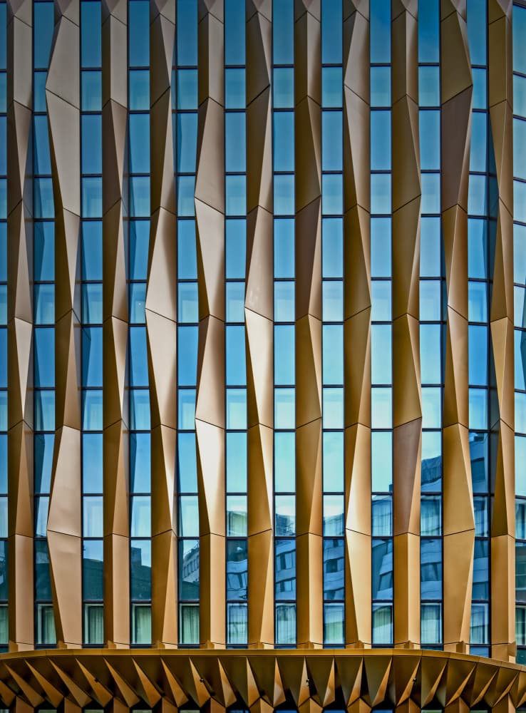 Gold Blue Architecture by Isabelle DUPONT — canvas wall art