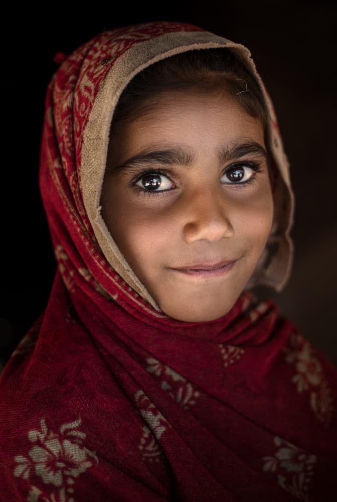 Smiling Girl Portrait by Vivek Kalla — canvas wall art