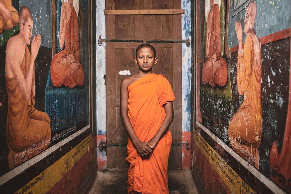 Young Monk In Temple by Giacomo Bruno — canvas wall art