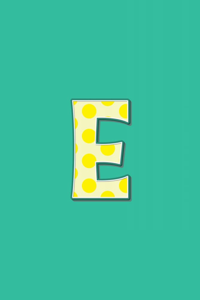 Polka Dot Letter E by Oju Design — canvas wall art