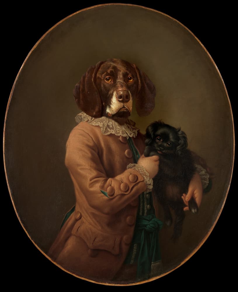 Whimsical Dog Portrait by Marja van den Hurk — canvas wall art