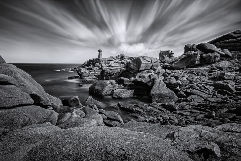 Lighthouse On Rocky Coast by Norbert Maier — canvas wall art