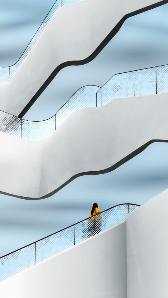 Ascending Modern Curves by Shuchuan Liu — canvas wall art