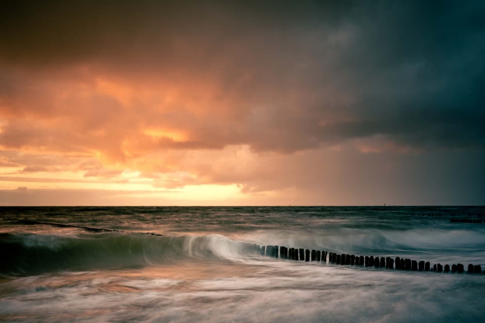 Moody Ocean Sunset by Ulrike Eisenmann — canvas wall art