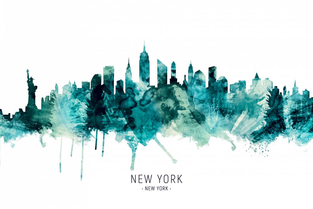 Iconic New York Skyline by Michael Tompsett — canvas wall art
