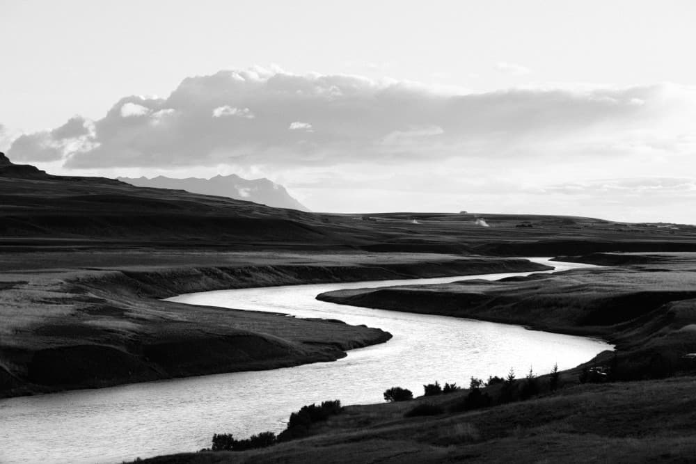 Winding River Landscape by Paolo Gelmini — canvas wall art