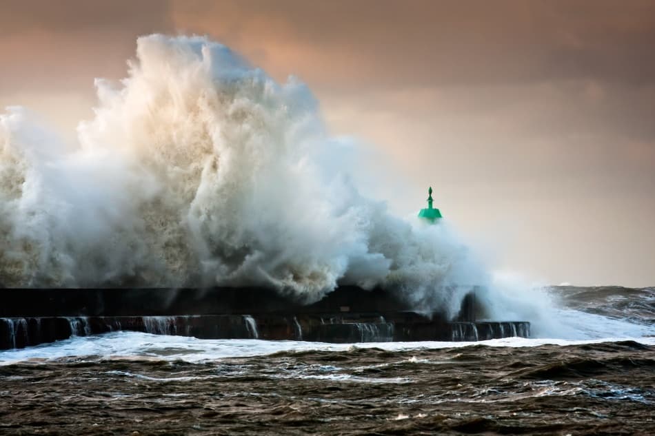 Crashing Wave Lighthouse by Niels Christian Wulff — canvas wall art