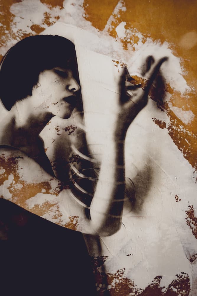 Mysterious Dark Portrait by Kurosaki Sangan — canvas wall art