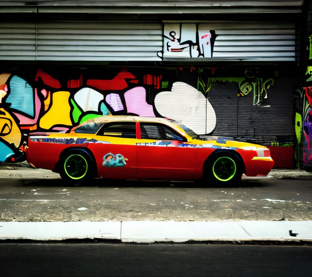 Colorful Graffiti Car by Cicero Spin — canvas wall art
