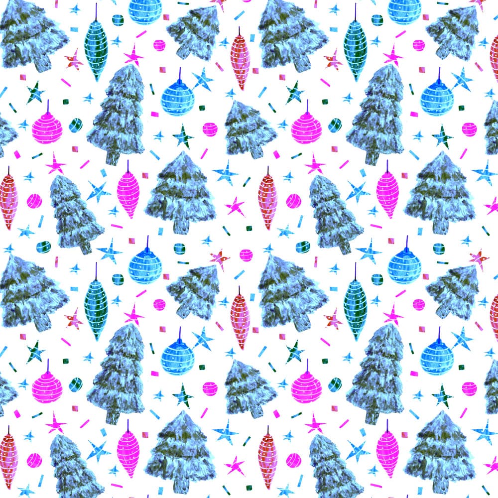 Colorful Christmas Pattern by Michele Channell — canvas wall art