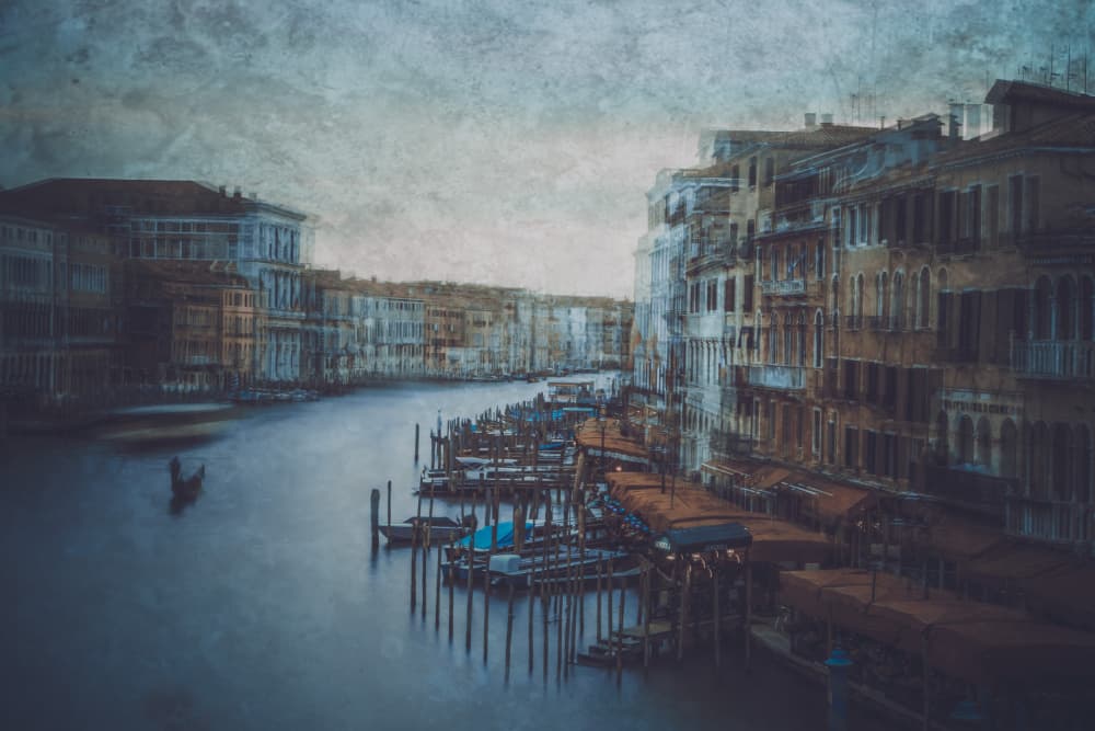 Moody Venetian Canal by Farid Kazamil — canvas wall art