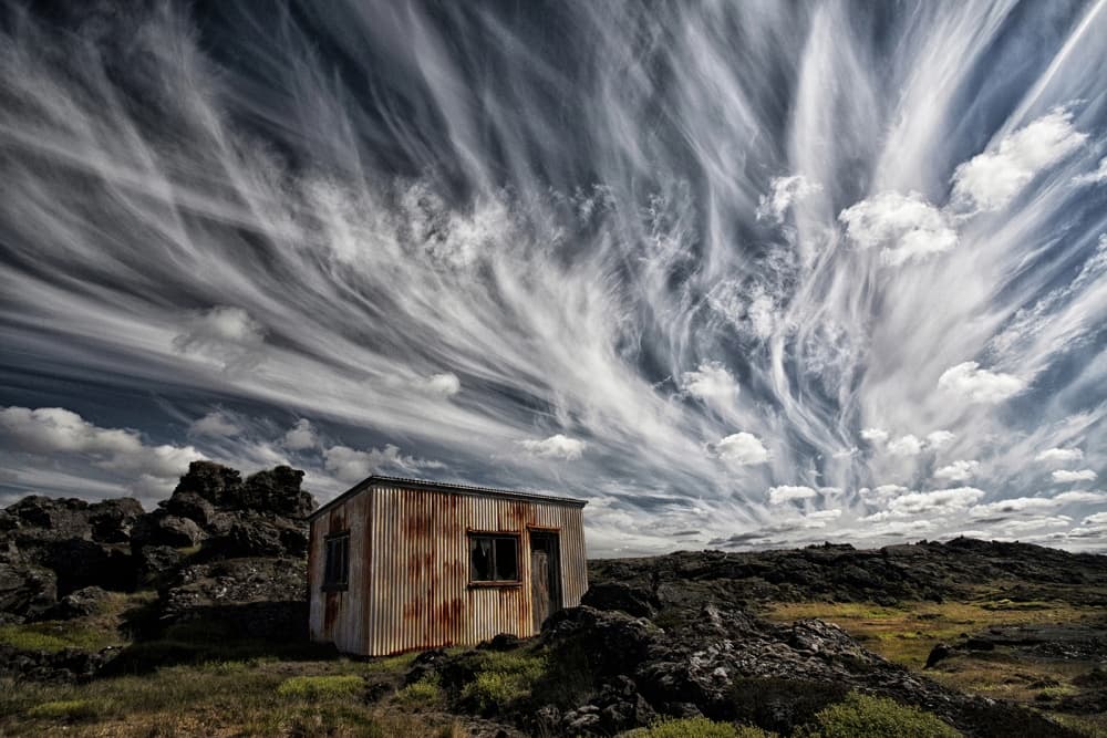 Rusty Shack Dramatic Sky by Þorsteinn H. Ingibergsson — canvas wall art