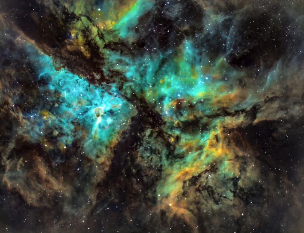 Colorful Cosmic Nebula by TaranSohal — canvas wall art