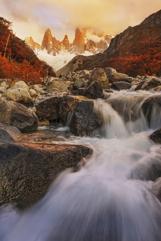 Majestic Autumn Mountain River by Yan Zhang — canvas wall art