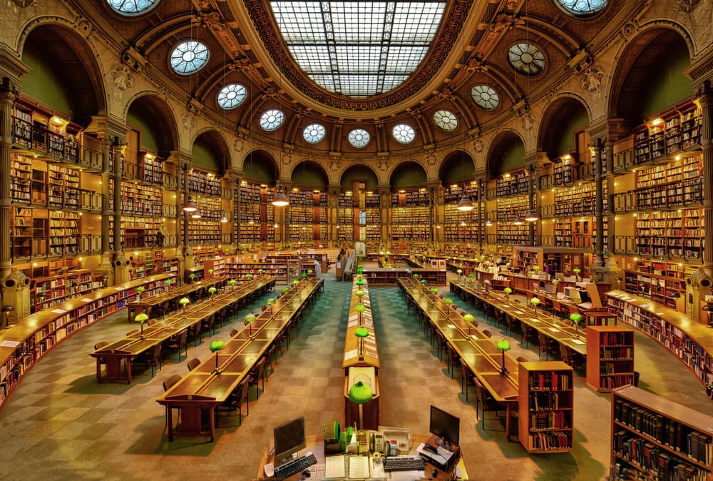 Grand Library Reading Room by Anette Ohlendorf — canvas wall art