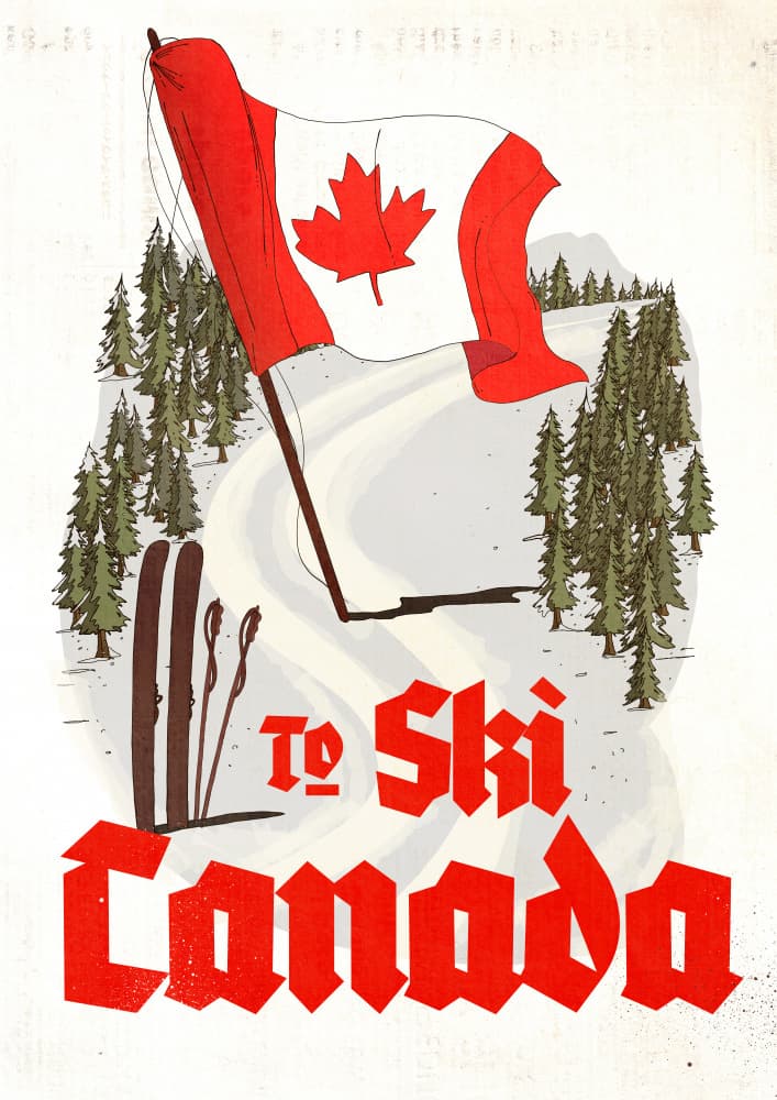 Vintage Ski Canada by Nicholas — canvas wall art
