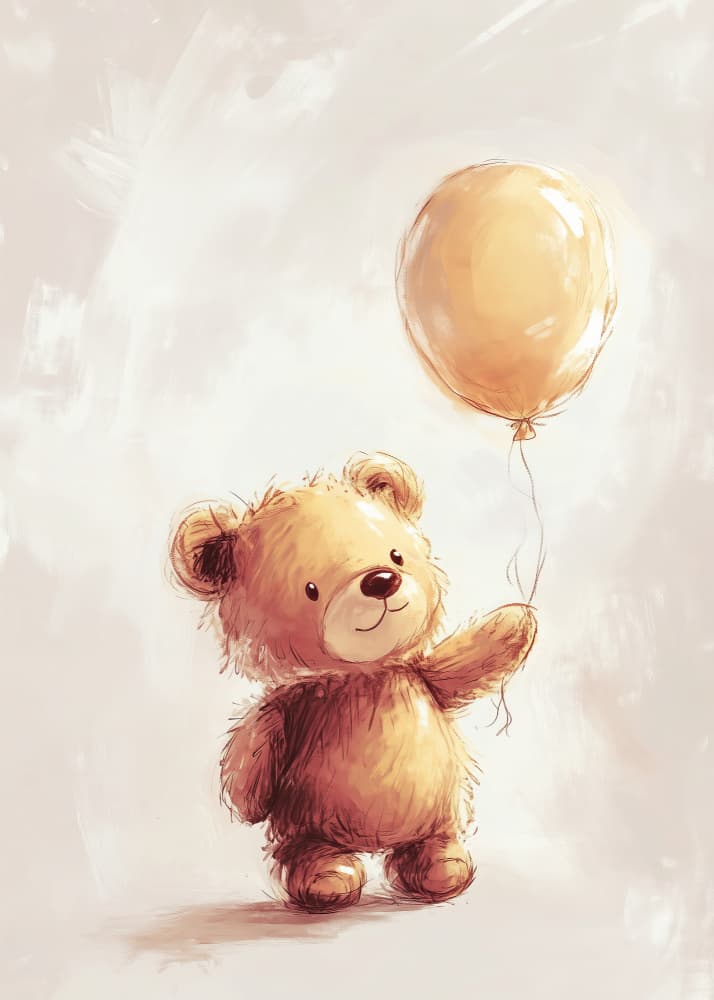Dreamy Teddy Balloon by Andreas Magnusson — canvas wall art