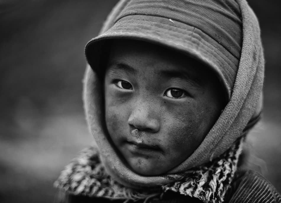 Serious Child Portrait by Nicolas Marino — canvas wall art