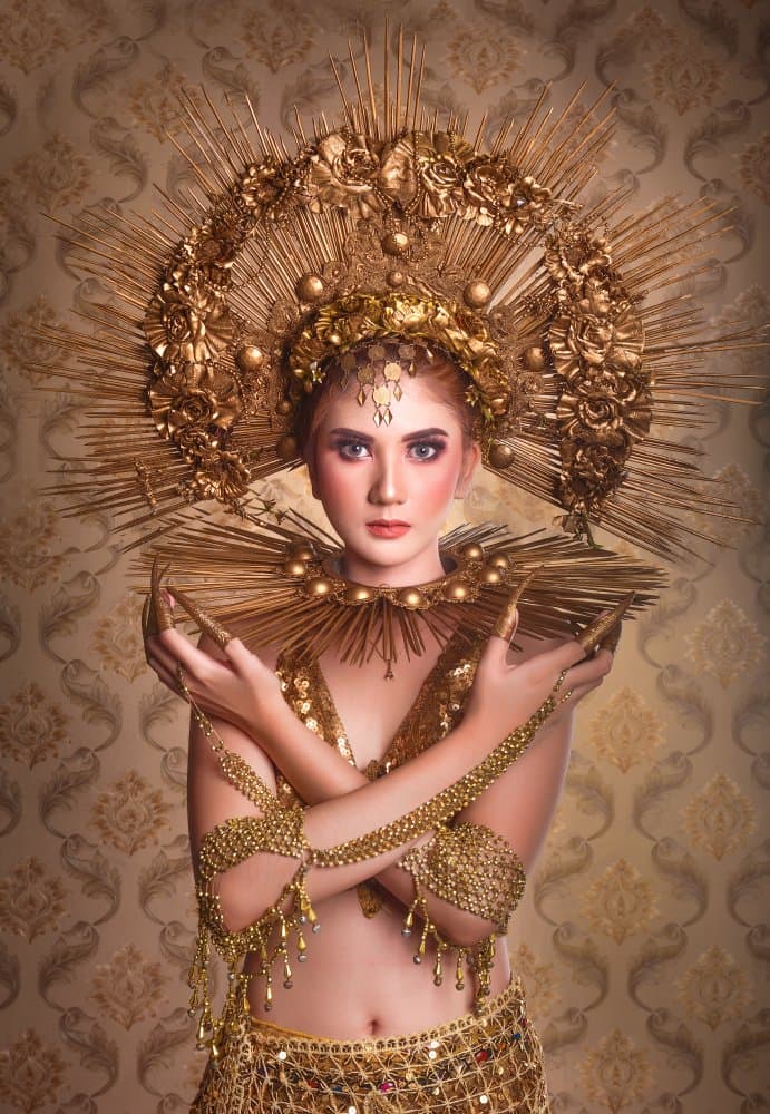 Golden Goddess Portrait by Nick Amanda — canvas wall art
