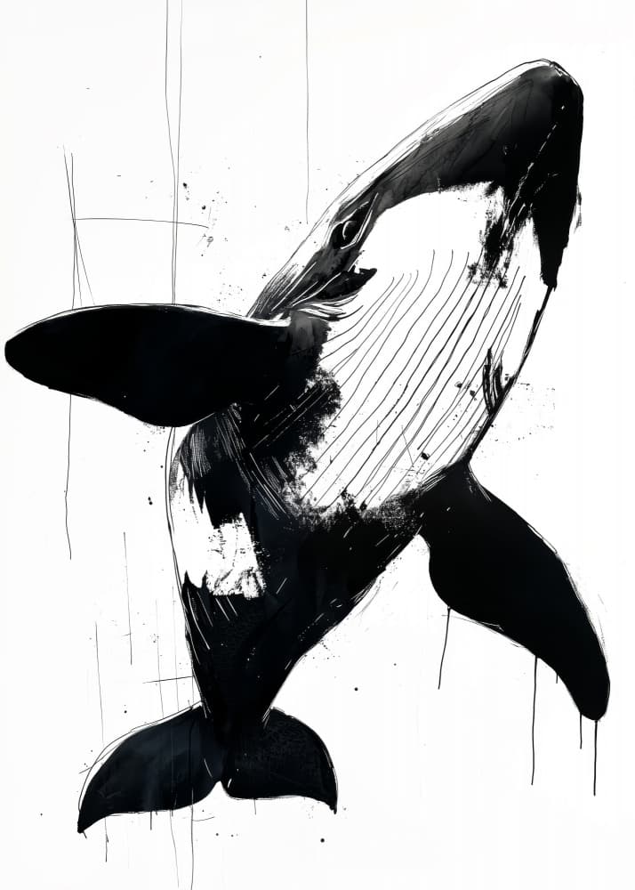 Majestic Whale Breaching by Justyna Jaszke — canvas wall art