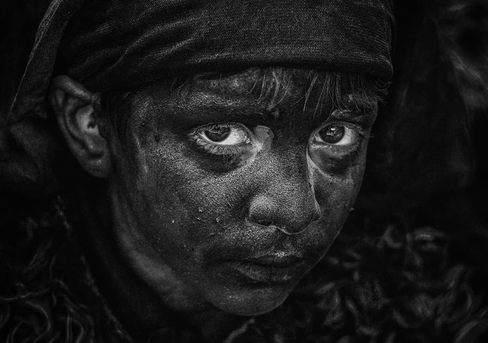 Solemn Boy Gaze by Babak Mehrafshar — canvas wall art