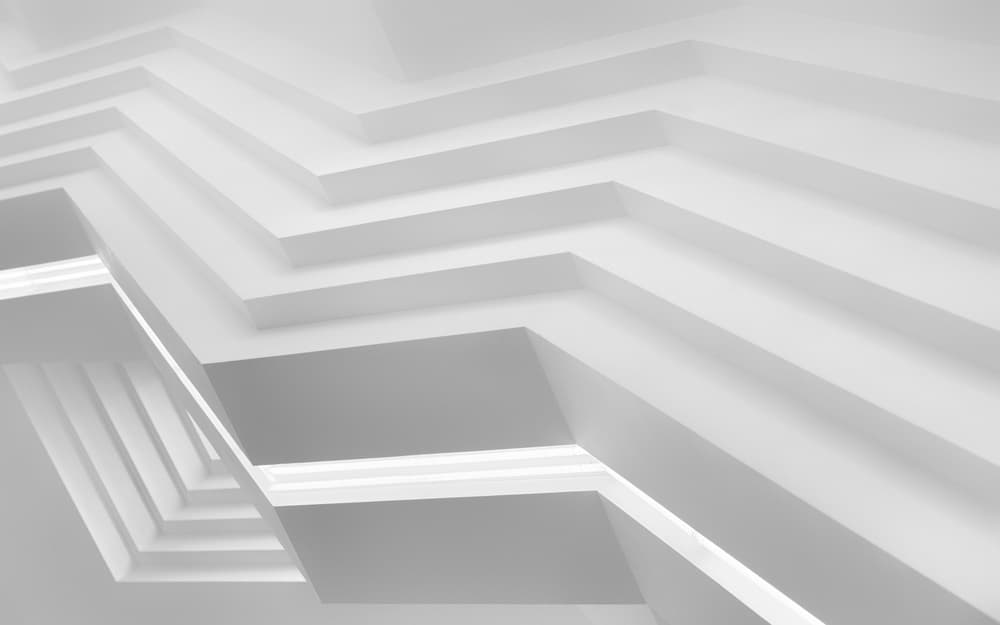 White Geometric Steps by Jeroen van de Wiel — canvas wall art