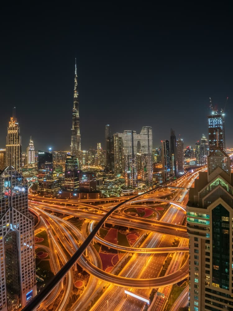 Dubai Night Metropolis by Mrinal Nath — canvas wall art