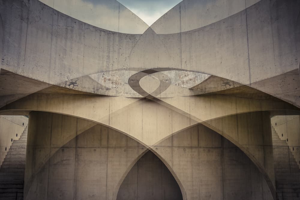 Modern Concrete Curves by Liliane Lathouwers — canvas wall art