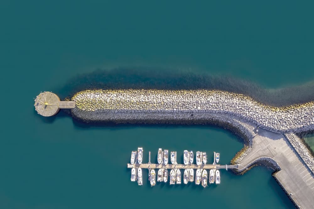Tranquil Marina Aerial by Eyal Amer — canvas wall art
