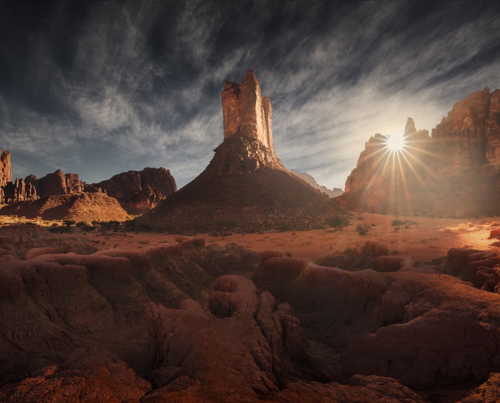Towering Desert Sunburst by Baldea Victor-Emilian — canvas wall art