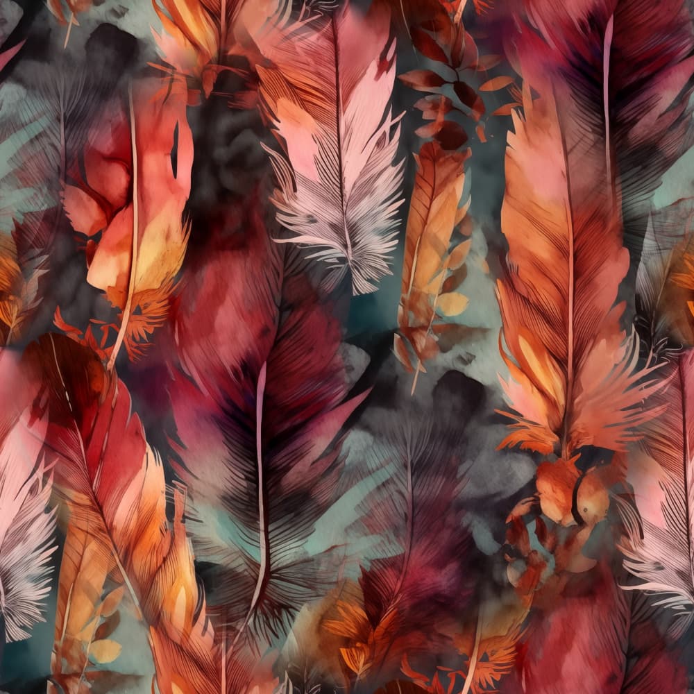 Boho Feathered Pattern by Justyna Jaszke — canvas wall art