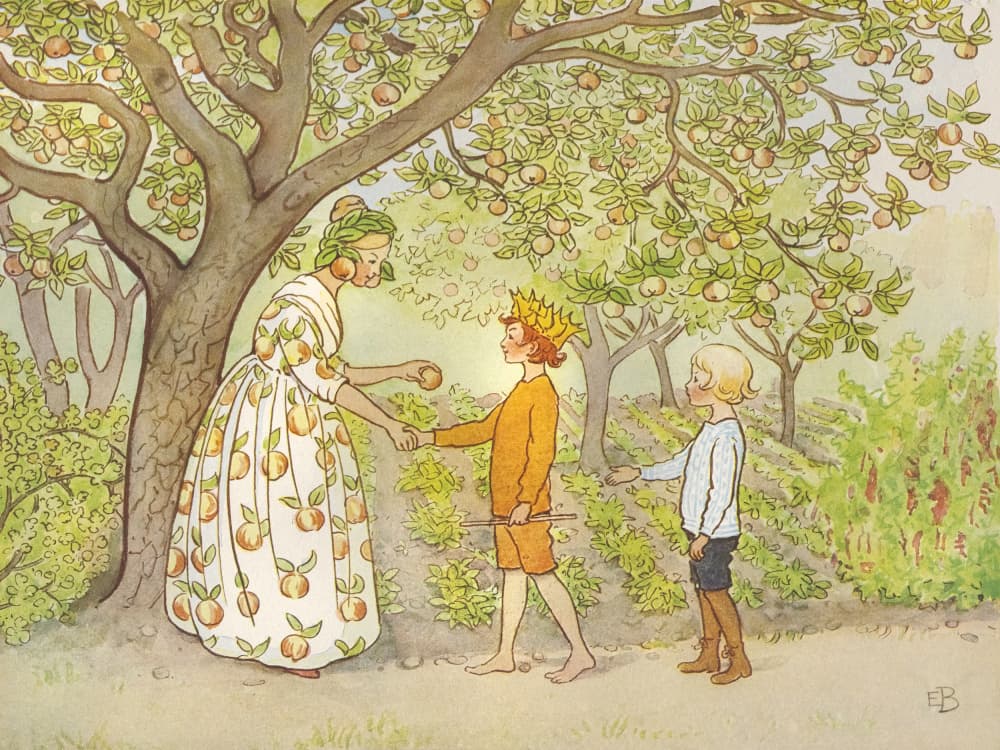 Lasse Liten I Trädgården 1923 00 by Elsa Beskow — canvas wall art