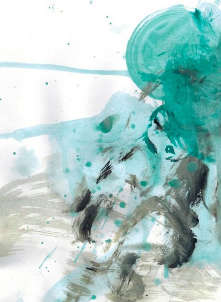 Fluid Teal Abstract by Deb Chaney — canvas wall art