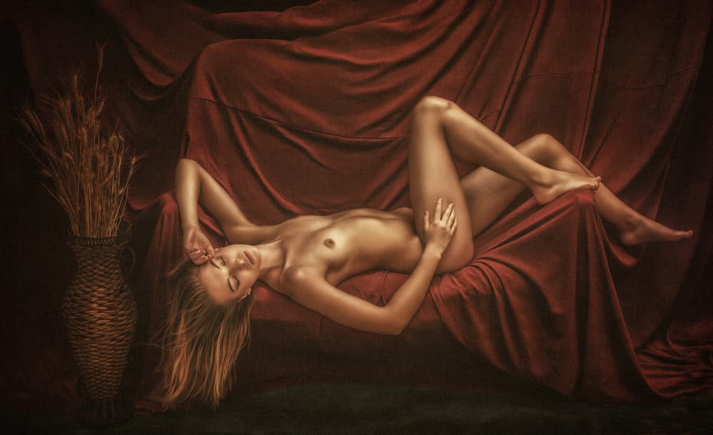 Graceful Nude Recline by Evgeny Loza — canvas wall art