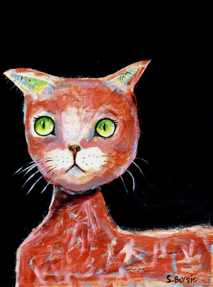 Green-Eyed Orange Cat by Sharyn Bursic — canvas wall art