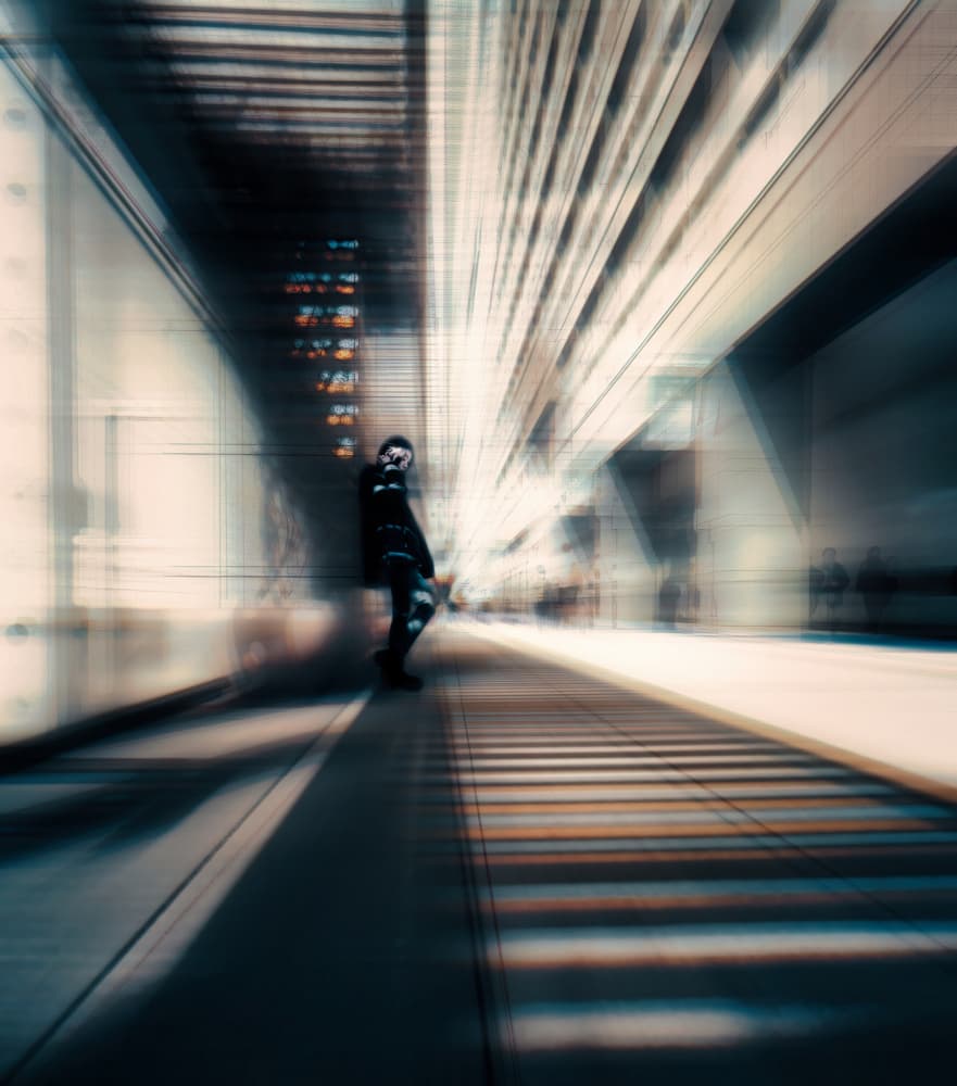 Urban Blur Perspective by moucorn — canvas wall art