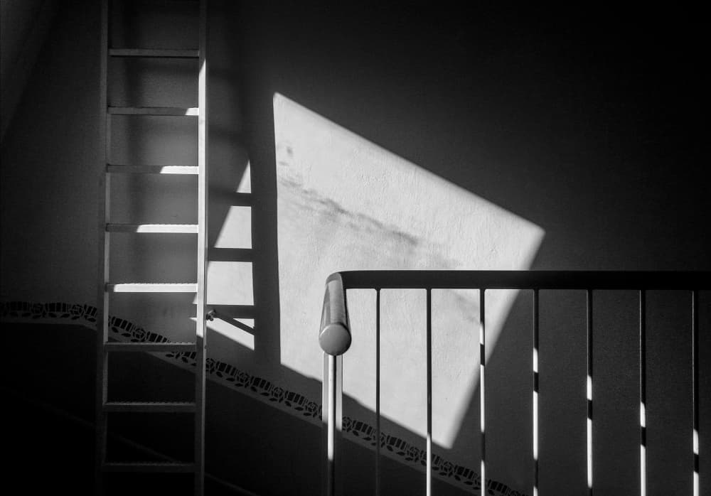 Staircase Light Geometry by Holger Goehler — canvas wall art