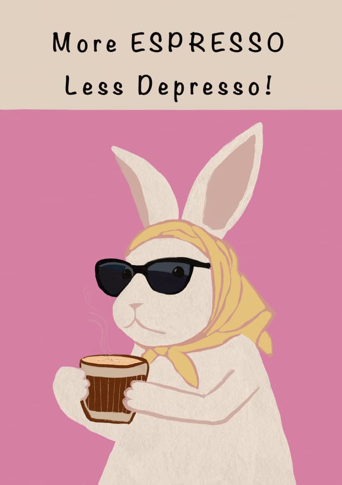 Stylish Bunny Espresso by Sharyn Bursic — canvas wall art