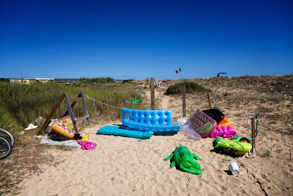 Sunny Beach Inflatables by Lorenzo Grifantini — canvas wall art