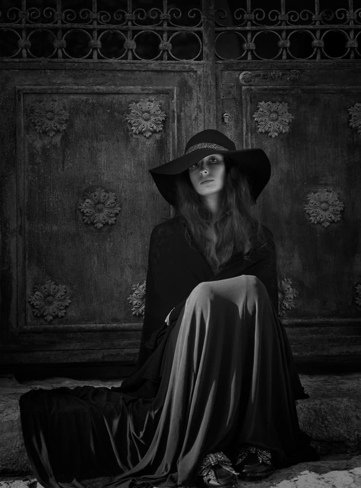 Mysterious Woman In Hat by MAYA ILTUS — canvas wall art