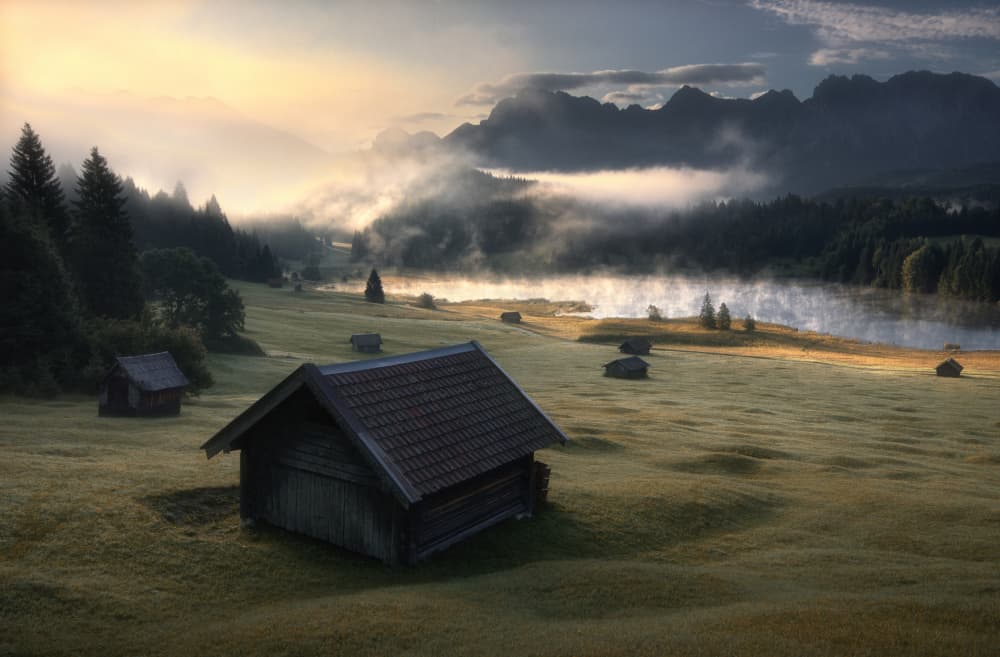 Misty Mountain Morning by Zbyszek Nowak — canvas wall art