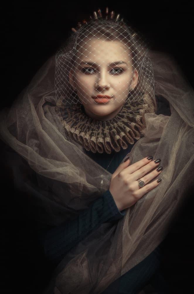 Veiled Renaissance Portrait by Paul Adrian Chis — canvas wall art